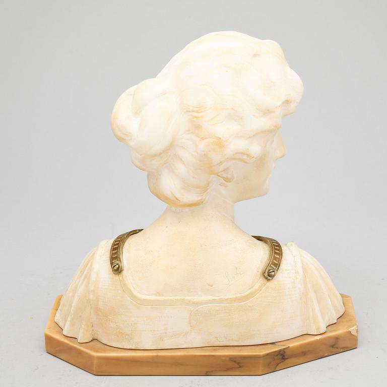 OKÄND KONSTNÄR, alabaster, signerad Santi, troligen 1900-tal.