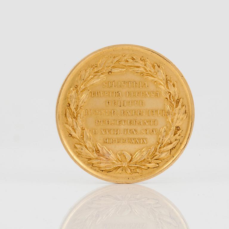 A Russian 19th century gold medal, Nicholas I. Russia 1829.