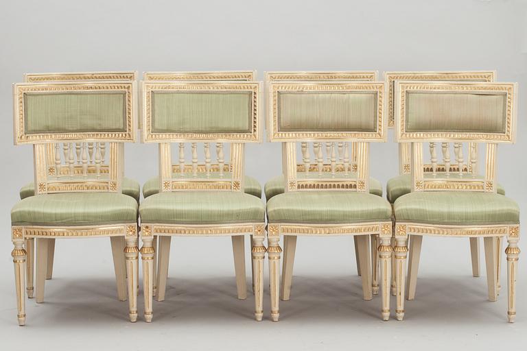 STOLAR, 4+8 st. 4 Sengustavianska, 8 stilkopior. Lindome, 1800-talets början. 3 sign IAS.