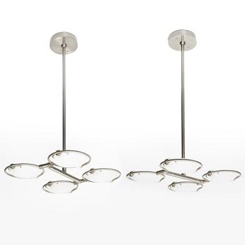 Fontana Arte, ceiling lamps, a pair, "Nobi".