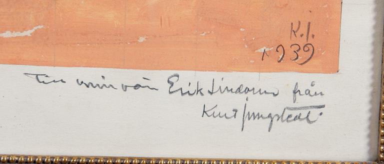 JUNGSTEDT, KURT. Gouache, sign o dat. 1939.