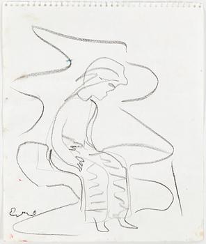 ERLAND CULLBERG, Chalk drawings, 10, signed.
