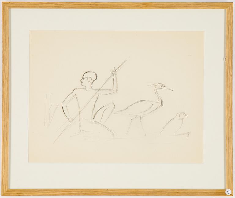 Einar Jolin, pencil on paper, stamp signed verso.