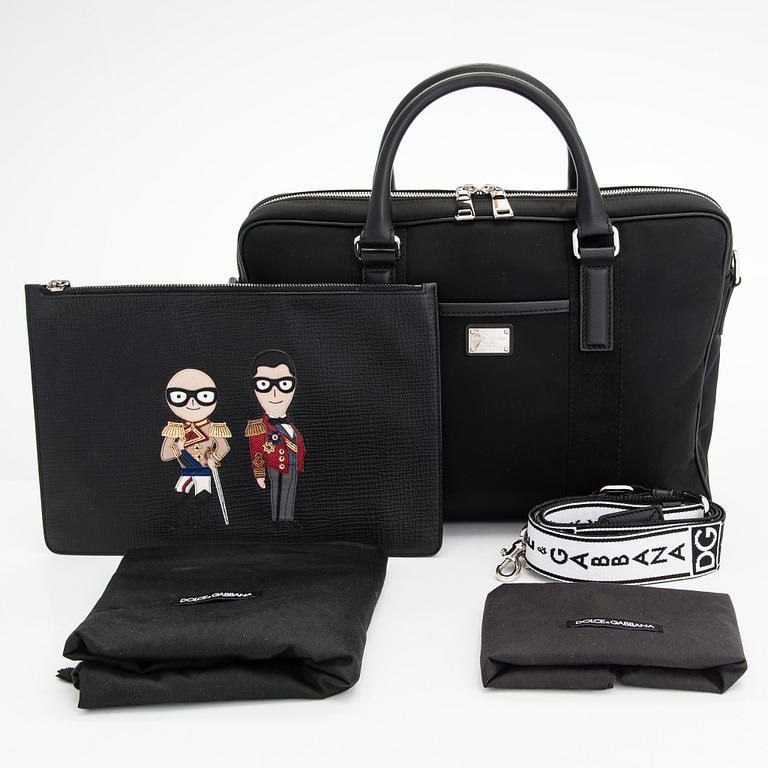 Dolce & Gabbana, portfölj/laptopväska och pouch/clutch.