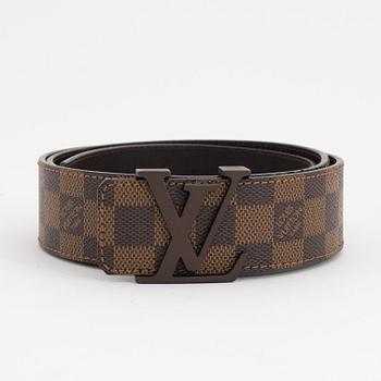 Louis Vuitton, a Damier Ebene 'LV Initiales' belt, size 100, 2011.