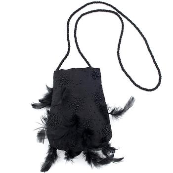 MAX MARA Pianoforte, a black satin embellished evening bag.