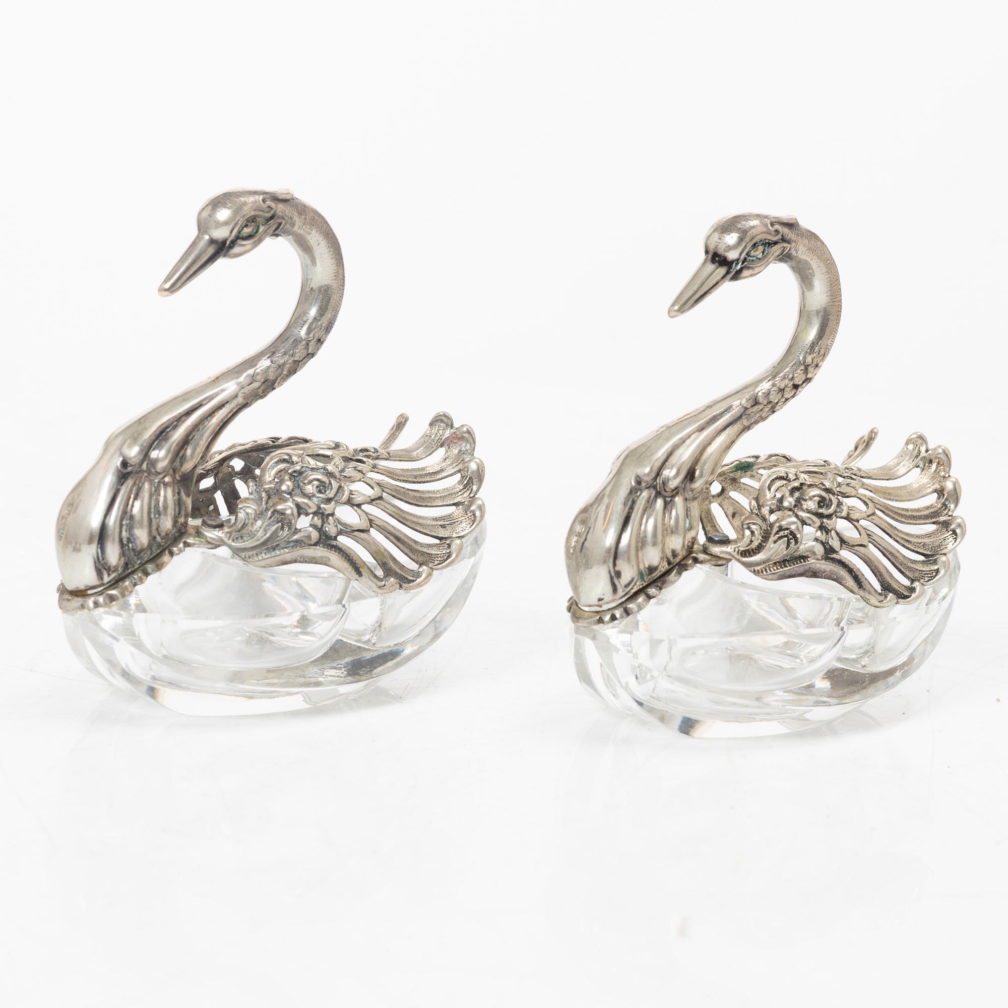 13 pieces of silover for the table, different makers including C.G.Hallberg and GAB, Sweden.