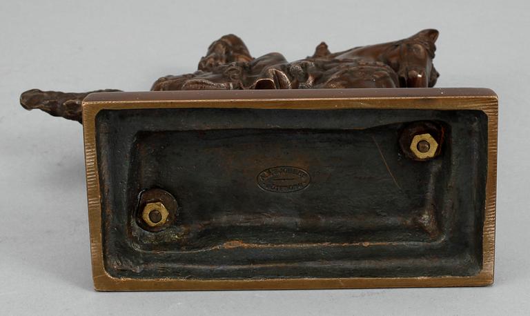 OKÄND KONSTNÄR, skulptur, brons, 1900-talets andra hälft. Gjutarstämplar A Sjöberg Göteborg.