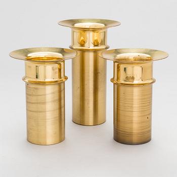 TAPIO WIRKKALA, LJUSSTAKAR, 3 st, stämplade Kultakeskus Oy, Made in Finland, Design Tapio Wirkkala.