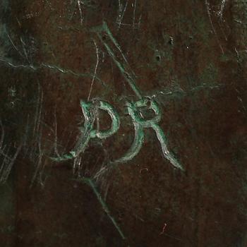 VÄGGRELIEF, brons, signerad PR, 1900-talets första hälft.