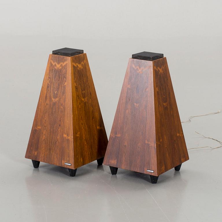 TWO SPEAKERS, "Pyramid" by Larson, 1970s. CITES-certificate.