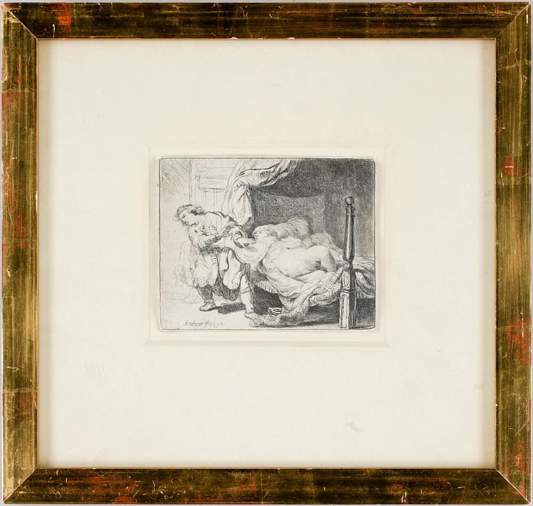 REMBRANDT HARMENSZ. VAN RIJN, etsning, senare avdrag (Basan).