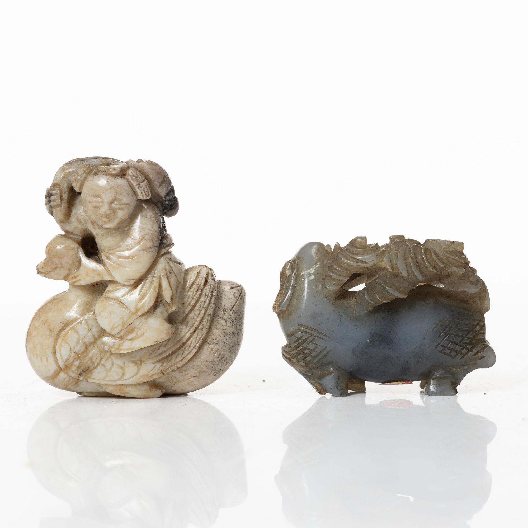 A group of four Chinese stone figures, 20th century.