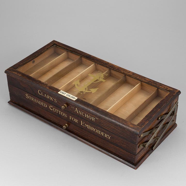A sewing box, Clarks "Anchor" Soft Embroidery", early 1900s.