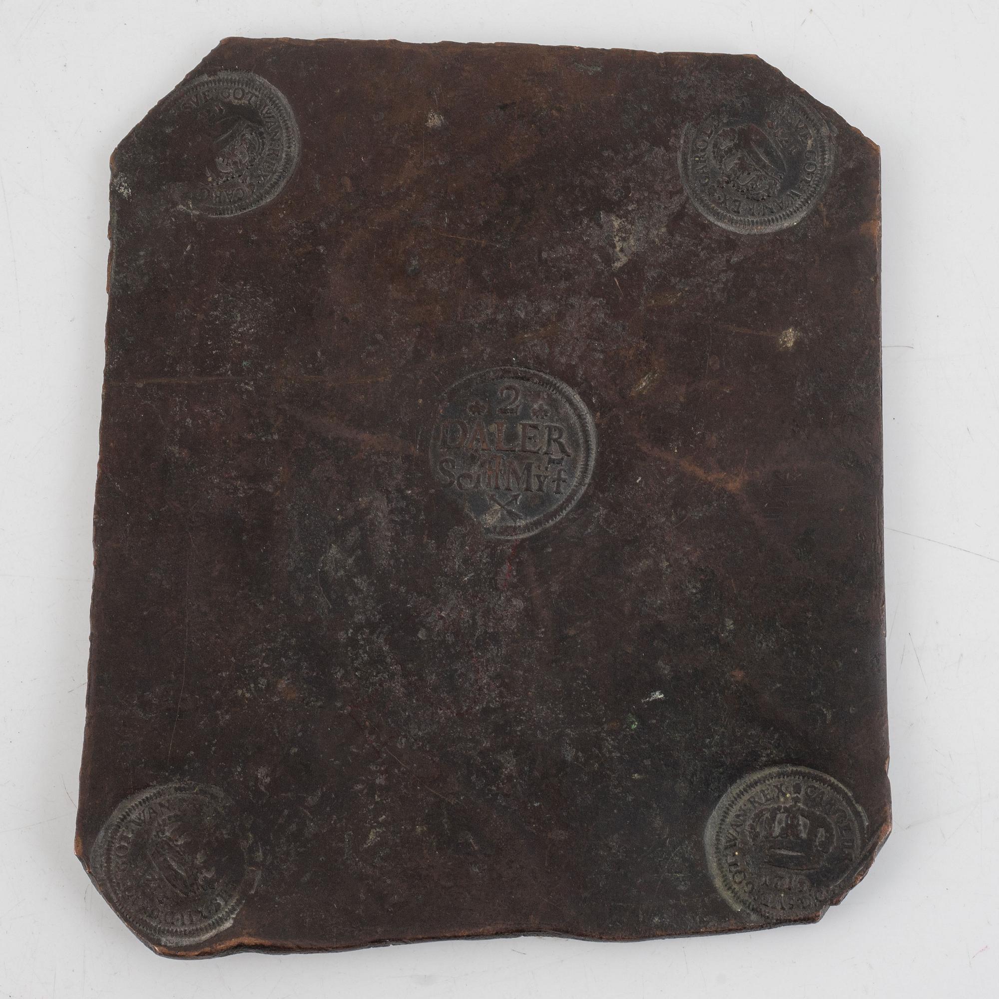 Karl XII, plåtmynt, 2 daler silvermynt, 1713.