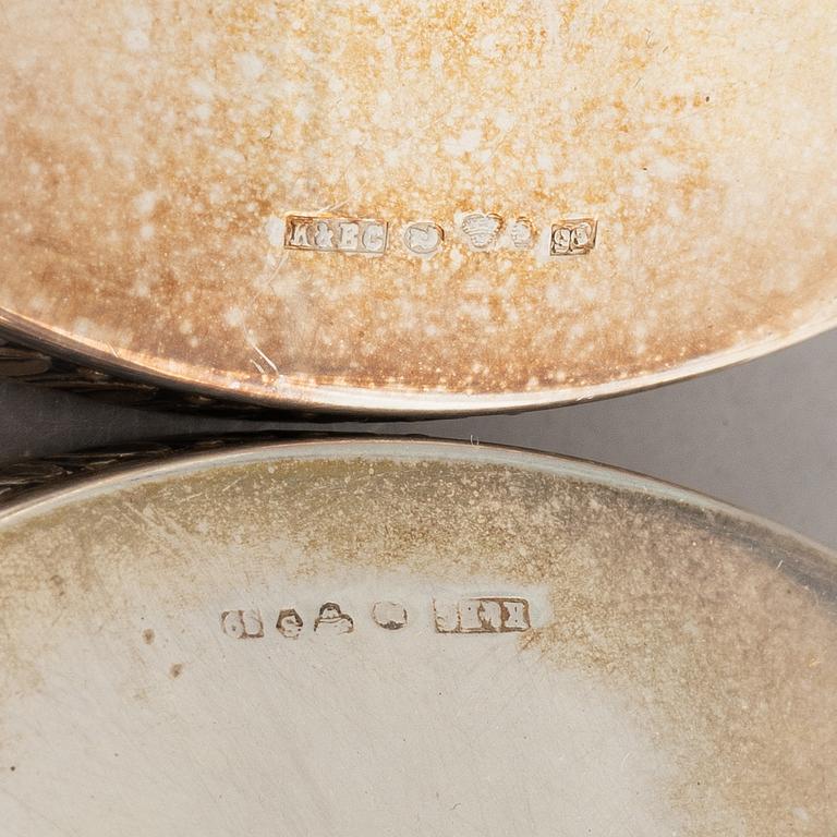 A pair of silver candelsticks, K&EC, Gothenburg, 1968.