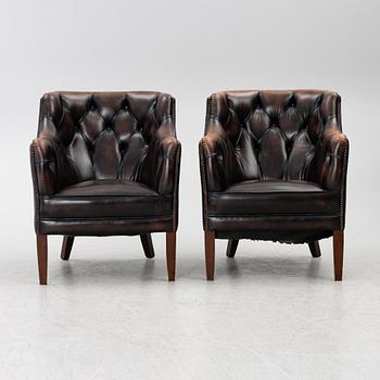 Armchairs, a pair, purchased from Georg Hensher, second half of the 20th century.