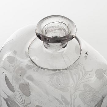 An engraved vodka bottle, later part of the 19th century.