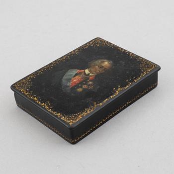 Three lacquer-ware boxes, Russia, 19th/20th century.