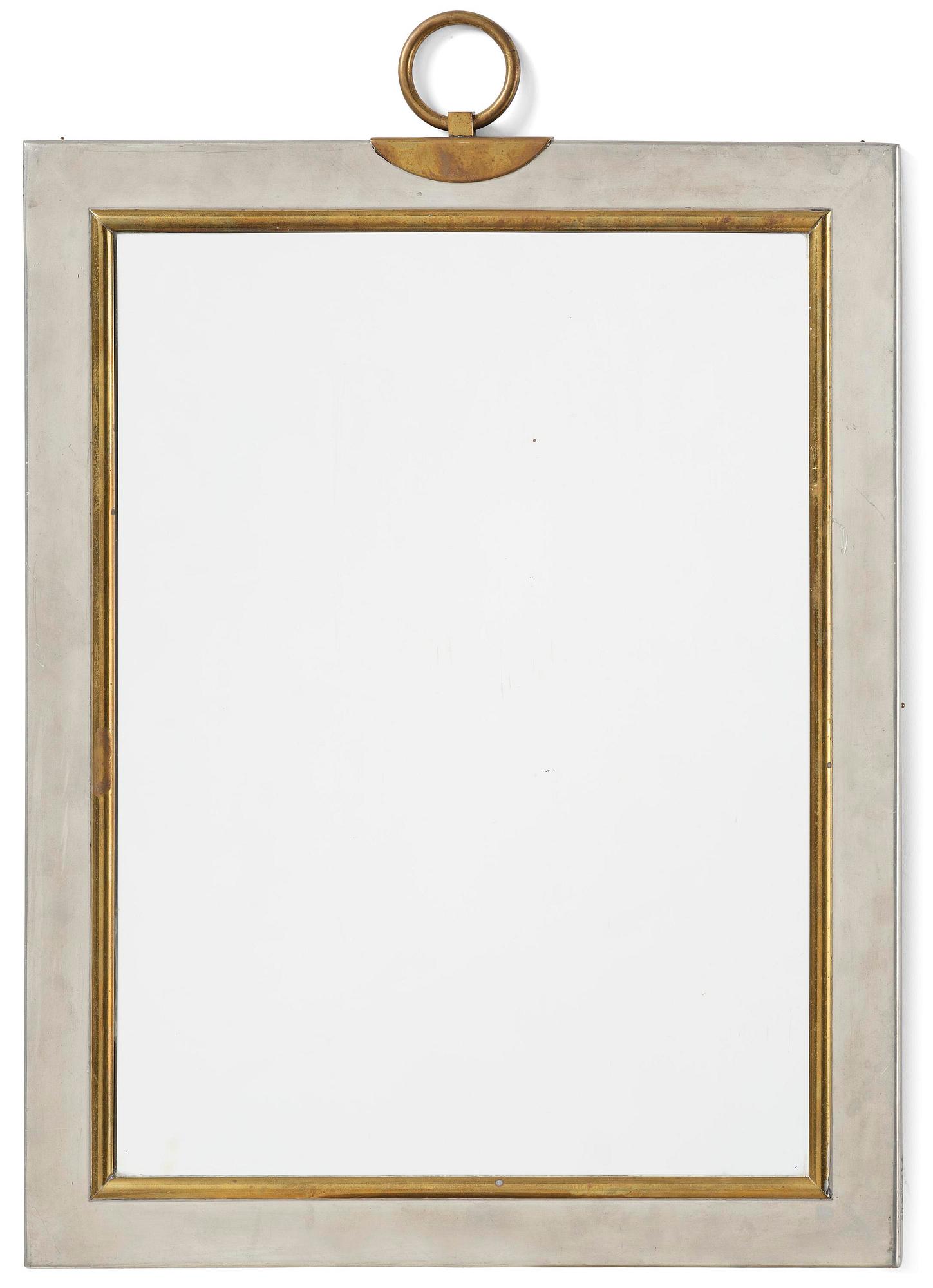 Firma Svenskt Tenn, a pewter and brass wall mirror model 2283, Firma Svenskt Tenn, Stockholm, 1952.