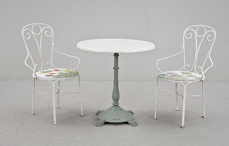 TRÄDGÅRDSMÖBLEMANG, 3 delar, gjutjärn.