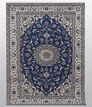 A carpet, Nain, part silk 9 LAA, ca 310 x 203 cm.