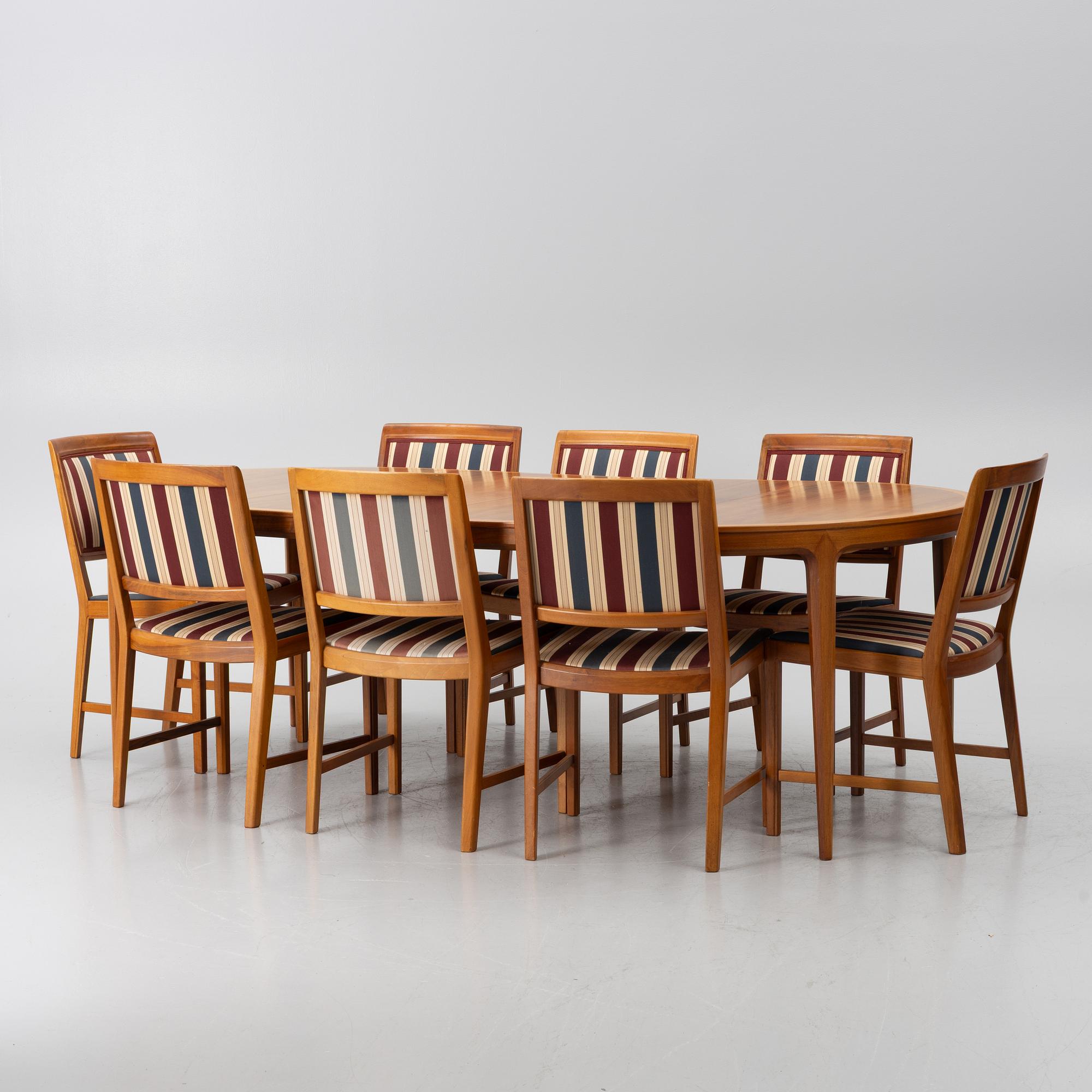 Bertil Fridhagen, A nine piece 'Diamant' dining set, Svenska Möbelfabrikerna Bodafors, 1960s.