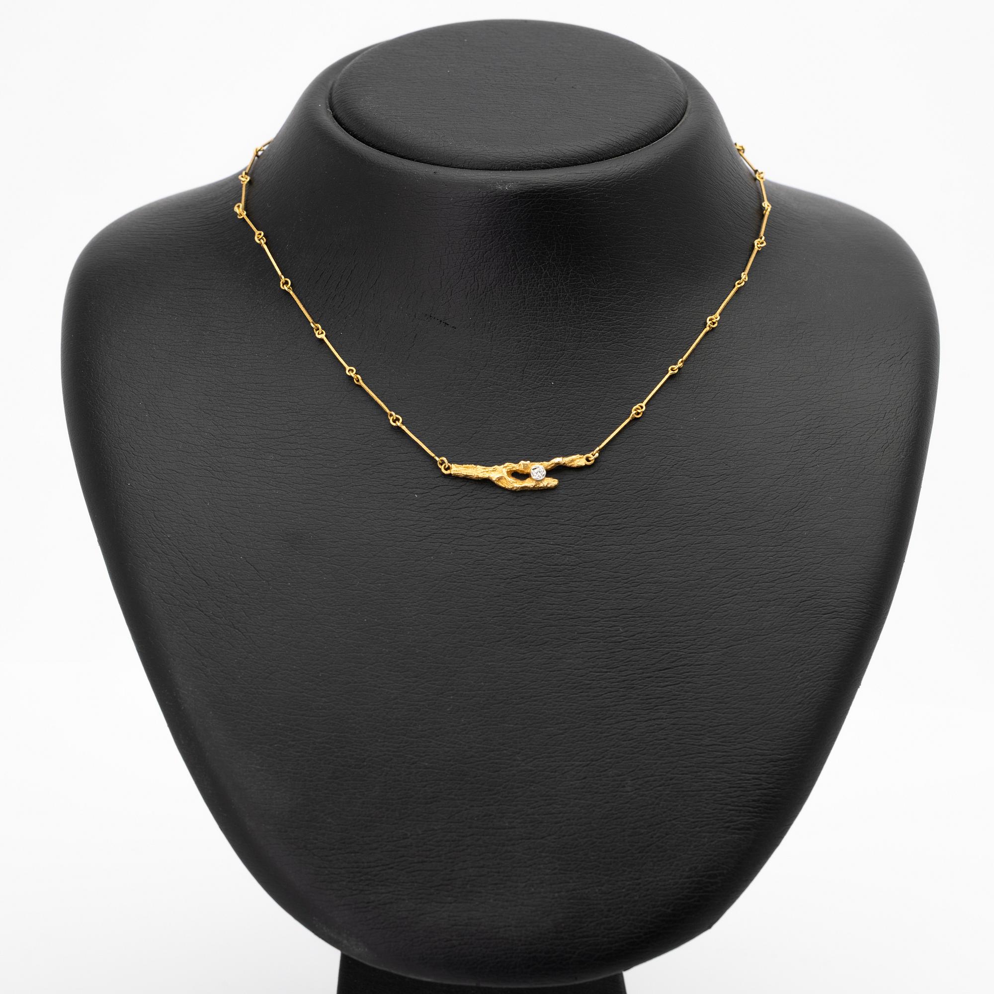 Björn Weckström, Collier, "Diamantknopp", 18K guld, diamant, Lapponia.