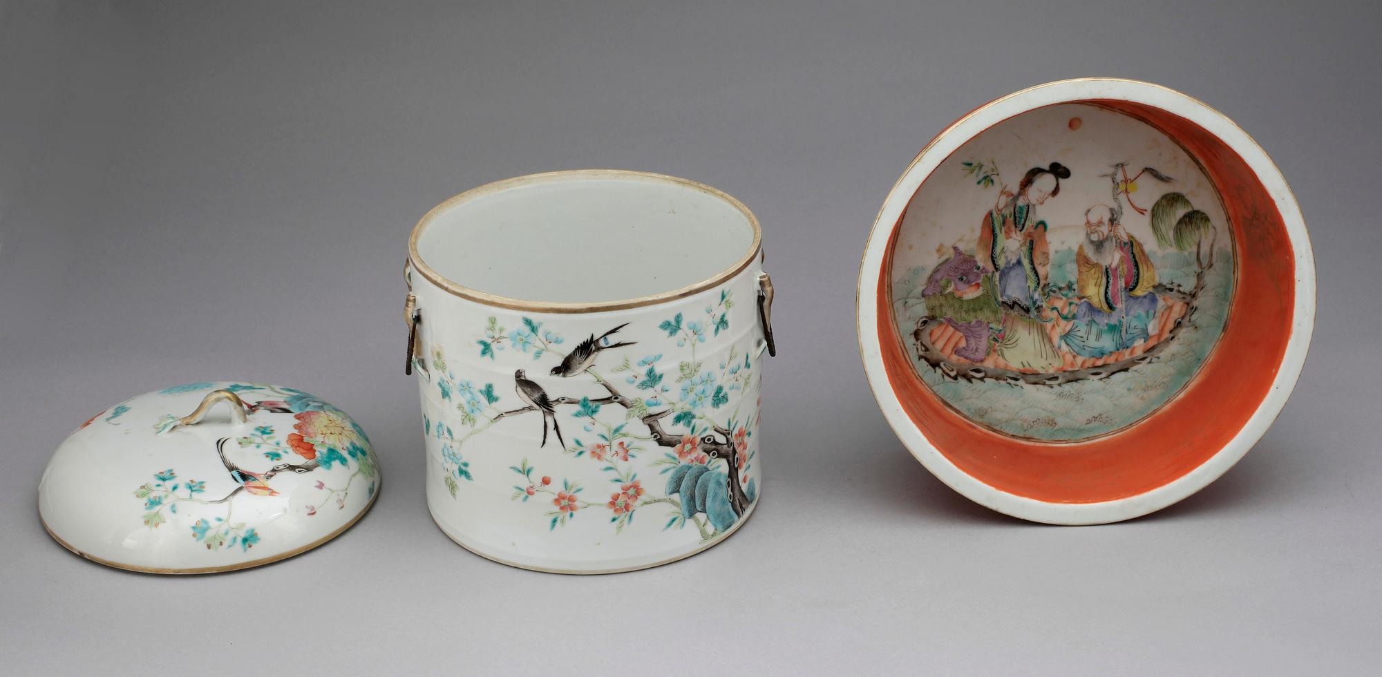 SKÅL SAMT KAROTT, porslin, Kina, 1800/1900-tal.