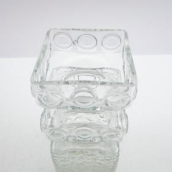 Tamara Aladin, vases, 2 pcs, glass, "Kehrä", Riihimäen Lasi, Finland, 1960s/70s.