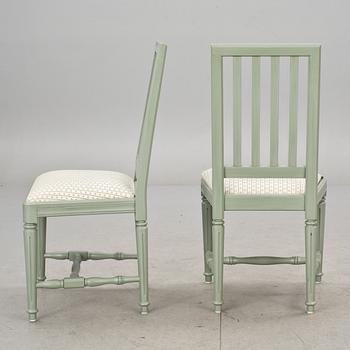 MATBORD och STOLAR, 6 st, gustaviansk stil, 1900-talets slut.