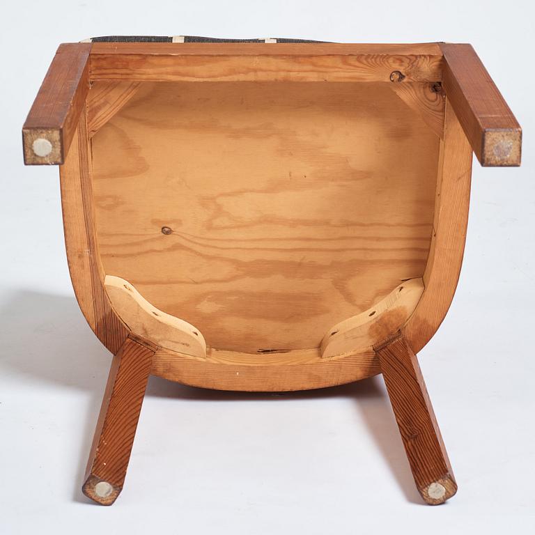 Axel Einar Hjorth, a stained pine "Lovö" chair, Nordiska Kompaniet, Sweden 1930s.