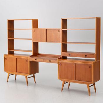 Bookshelves, a pair, mid-20th century.