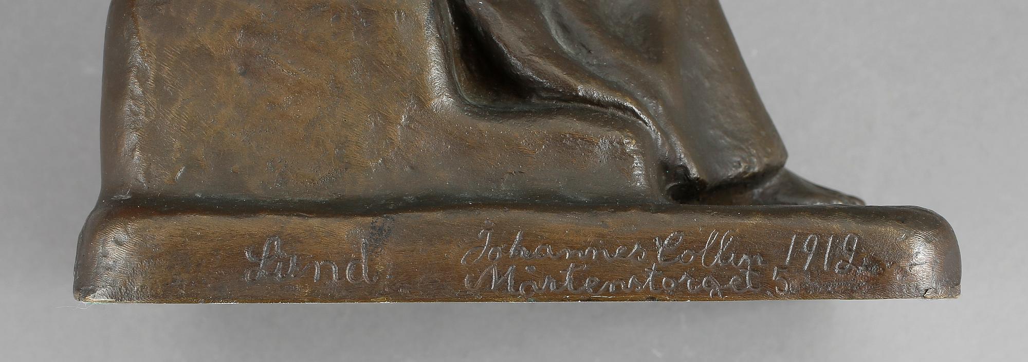 JOHANNES COLLIN, skulptur, brons, sign o dat 1912.