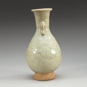 A celadon glazed vase, Yuan dynasty (1271-1368).