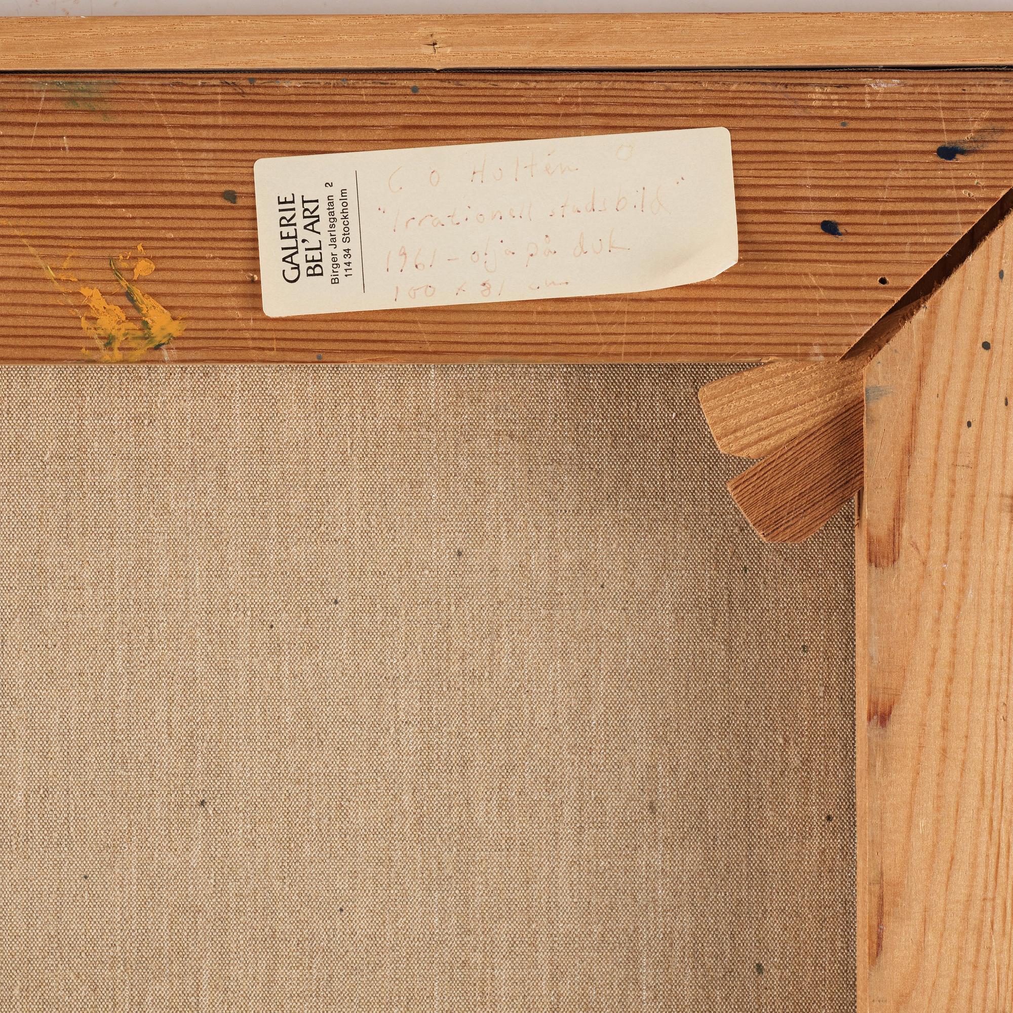 CO HULTÉN, oil on canvas, signed, executed 1961.