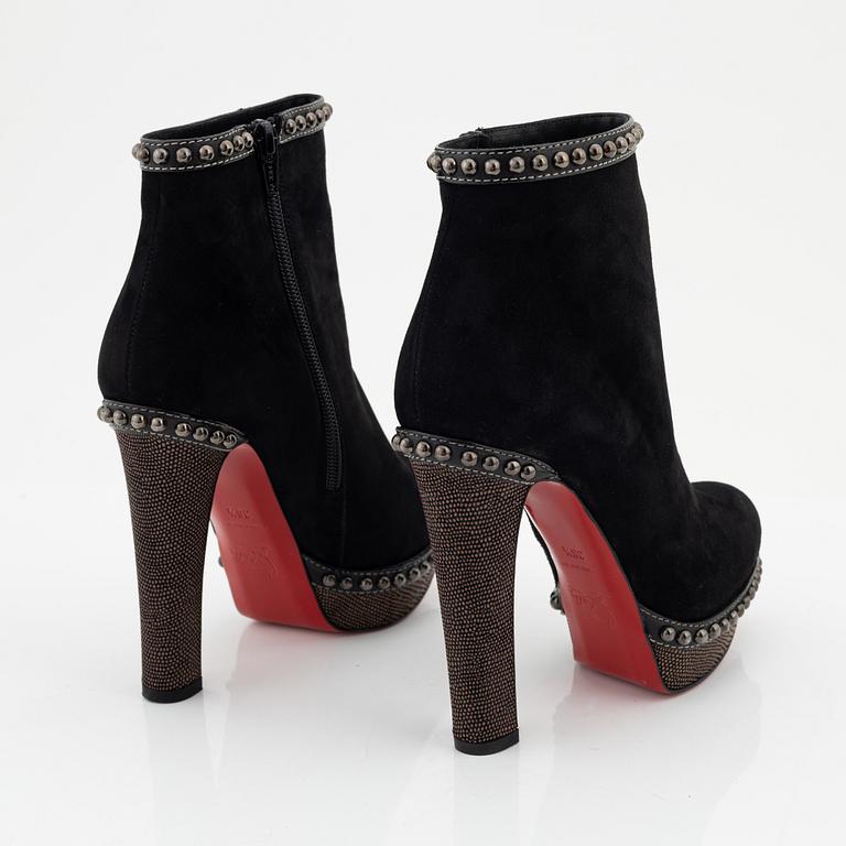 Christian Louboutin, a pair of suede and stud boots, size 36 1/2.