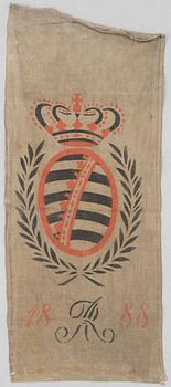 Banner of arms, with the royal house of Wettin of Saxony's coat of arms, dated 1888.