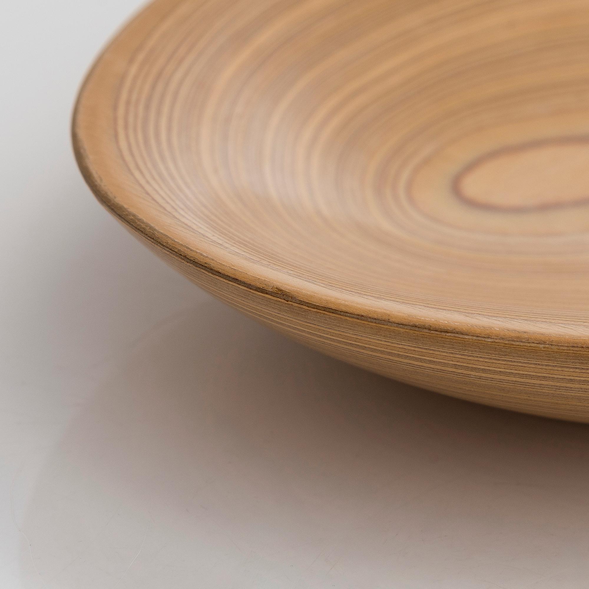 Tapio Wirkkala, A plywood dish signed TW.