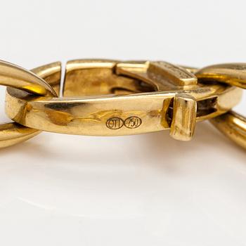 Chimento, "Accordi", an 18K gold necklace and bracelet with a diamond ca. 0.07 ct. Vicenzia, Italy.