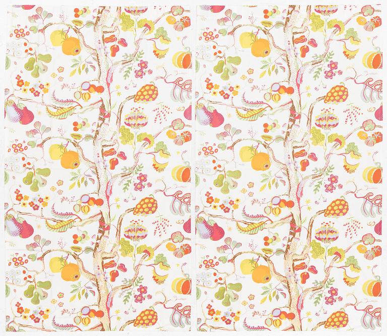 Josef Frank, a pir of curtains, 'Vegetable Tree', Svenskt Tenn.