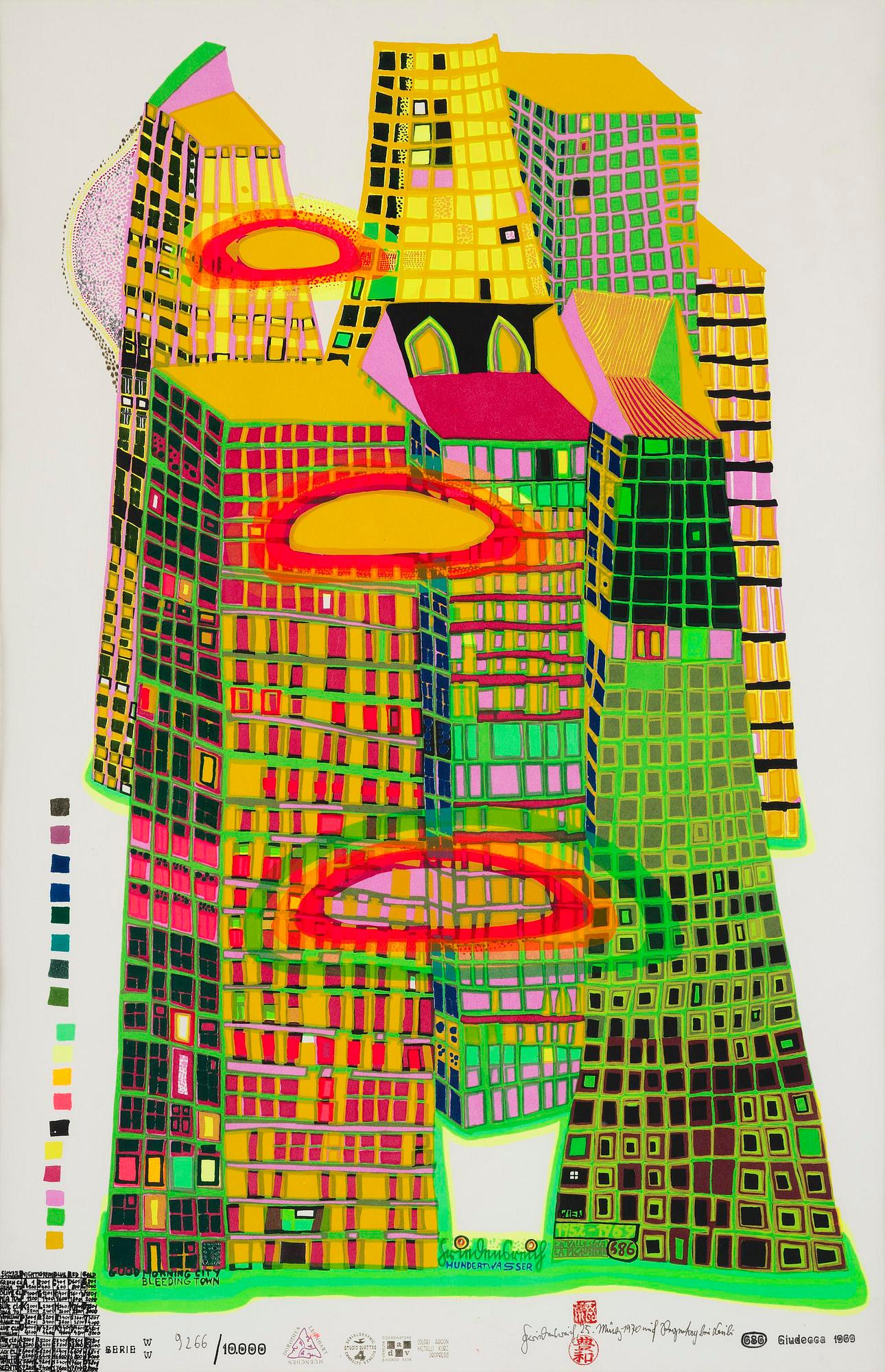 Friedensreich Hundertwasser, 'Good Morning City - Bleeding Town'.