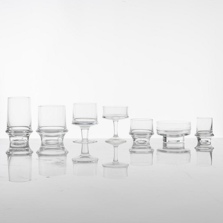 Tapio Wirkkala, glass service, 71 pieces, "Marski", Iittala.