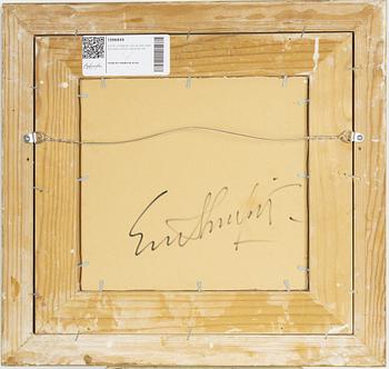 Evert Lundquist, oil on canvas laid on paper-panel, signed.