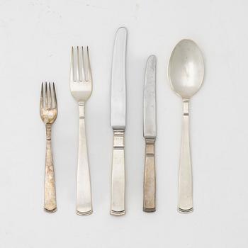 Jacob Ängman, an 84-piece silver cutlery service, model 'Rosenholm', GAB, Eskilstuna and Stockholm, including 1975.