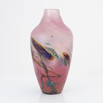 Ada Loumani, a glass vase, signed.