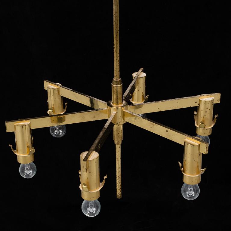 HANS-AGNE JAKOBSSON, a brass ceiling light,  T348/6, Markaryd, 1960s.