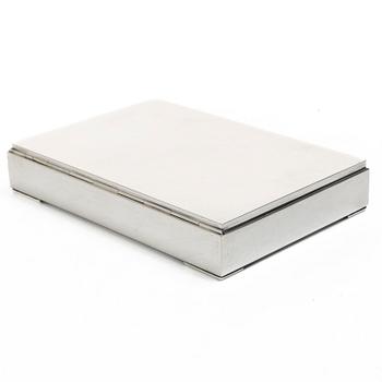 A 20th century sterling silver cigar-box.