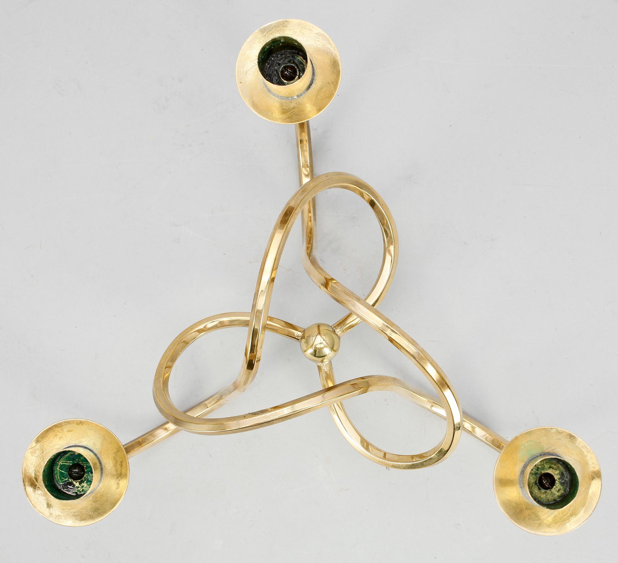 KANDELABER, mässing, "Vänskapsknuten",  Josef Frank, Svenskt Tenn.