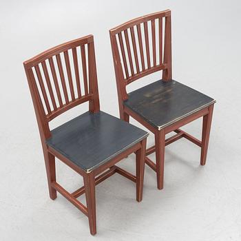 Chairs, a set of six, Leksand model, late 20th century.